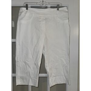 Ruby Rd. Key Items Women's Pull On Clam Digger Capri Pants White Size 16 NWT